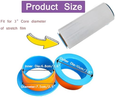 3 Pairs Plastic Stretch Film Hand Saver Stretch Film Protective Handle Manual Film Puller Fit 3 Inch Wrap Film Core Shrink Wrap Handle For Shipping Packing Pallet And Moving Supplies