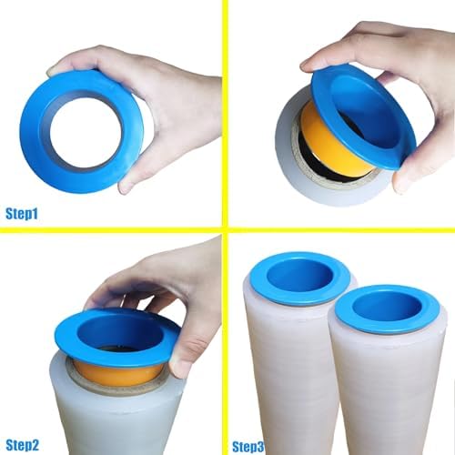 3 Pairs Plastic Stretch Film Hand Saver Stretch Film Protective Handle Manual Film Puller Fit 3 Inch Wrap Film Core Shrink Wrap Handle For Shipping Packing Pallet And Moving Supplies