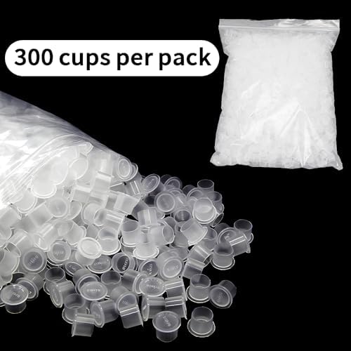 300pcs Disposable Tattoo Ink Cap Cups - Transparent Large Pigment Cups #20mm For Tattoo Beginners And Professional Artists