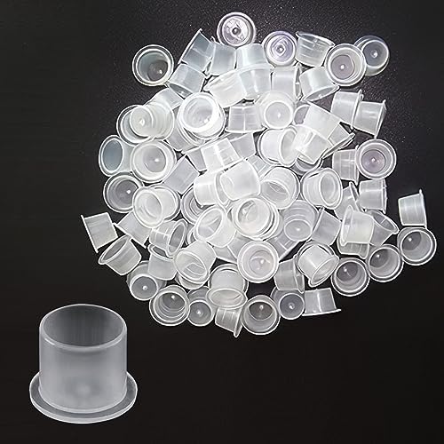 300pcs Disposable Tattoo Ink Cap Cups - Transparent Large Pigment Cups #20mm for Tattoo Beginners and Professional Artists