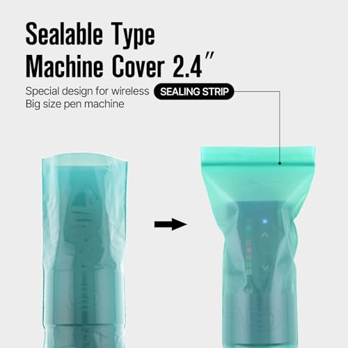 300pcs Tattoo Machine Covers Sealable Type - 2.4×8 Inch Jungle Green Tattoo Pen Covers Machine Bags Sleeves For Cartridge Tattoo Machine - Professional Tattoo Supplies & Accessories