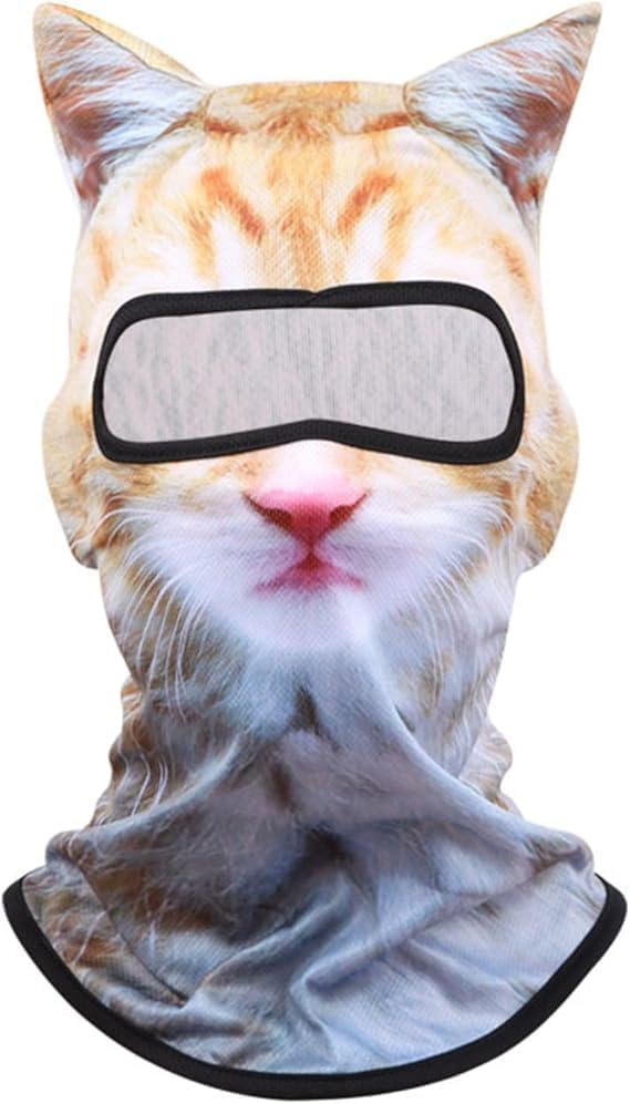 3D Cat Ski Balaclava Face Mask with Ears for Music Festivals Raves Ski Halloween Party Outdoor Activities