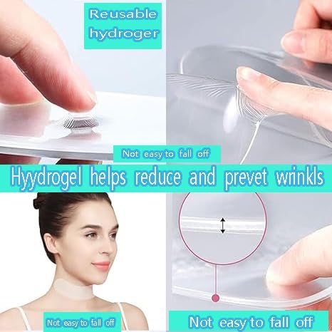 4pcs Reusable Self-Adhesive Silicone Anti-Wrinkle Pads For Chest Neck Décolletage & Forehead – For Night Treatment While Sleeping To Smooth Tighten Skin And Reduce Wrinkles For Women & Girls