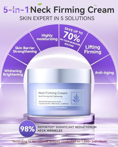 5-IN-1 Neck Firming Cream: [30+ SGS Certified] [Used By Over 1M Fans] Tightening & Firming Neck Cream Lifting Moisturizer For Face Neck & Décolleté For Women