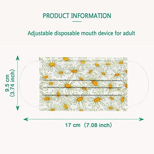 50PC Flower Disposable Face_Masks With Designs For Spring Summer 3-Ply Floral Facemasks With Nose Wire For Women Men (Style-24)
