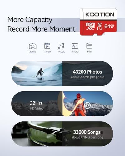 64GB Micro SD Card 2 Pack Ultra Micro SDXC Memory U1 Card Class 10 Micro SD Cards 64GB High Speed TF Card R Flash C10 U1 64 GB (2 Pack)