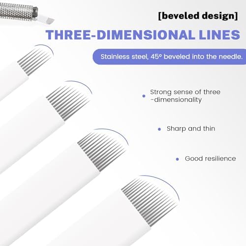 80Pcs Microblading Needles Eyebrow Microblade Tattoo Needles Microblading Blades Microblading Supplies (7 12 14 18)