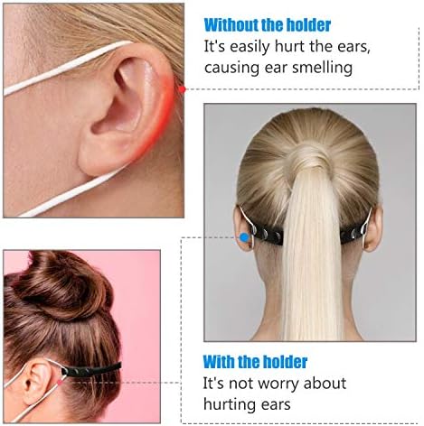 Adjustable Ear Strap Saver Extenders Ear Strap Extender Holder Comfortable Face Extension Hook Band Clip Ear Extenders/Ear Strap Savers (120 Black Ear Strap Saver)