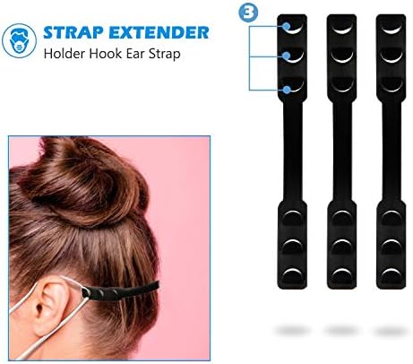 Adjustable Ear Strap Saver Extenders Ear Strap Extender Holder Comfortable Face Extension Hook Band Clip Ear Extenders/Ear Strap Savers (120 Black Ear Strap Saver)