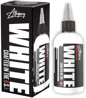 Allegory Premium White Tattoo Ink Pigment-based 2 Oz Bottle Vegan Friendly Made In USA