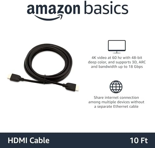 Amazon Basics High-Speed 4K HDMI Cable - 10 Feet