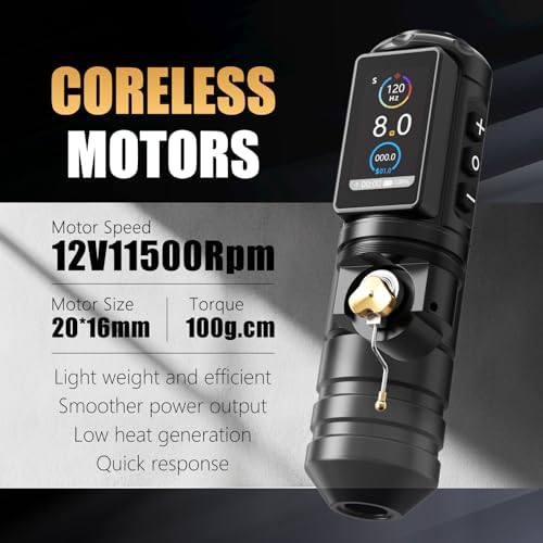 Ambition Ninja Pro Tattoo Machine With Intelligent Billing Function Coreless Motor Rotary Tattoo Pen & 2000 MAh Battery For Professionals And Beginners