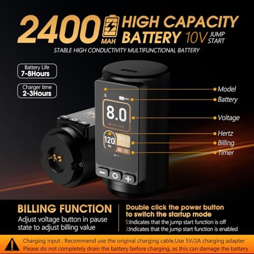 Ambition Soldier 270 Wireless Tattoo Machine 270 G.cm Torque Brushless Motor Cordless Tattoo Gun Rotary Tattoo Cartridge Pen With 2400mAh Touchscreen Battery Supply For Artists