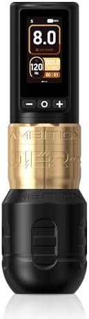 Ambition Soldier 270 Wireless Tattoo Machine 270 g.cm Torque Brushless Motor Cordless Tattoo Gun Rotary Tattoo Cartridge Pen with 2400mAh Touchscreen Battery Supply for Artists