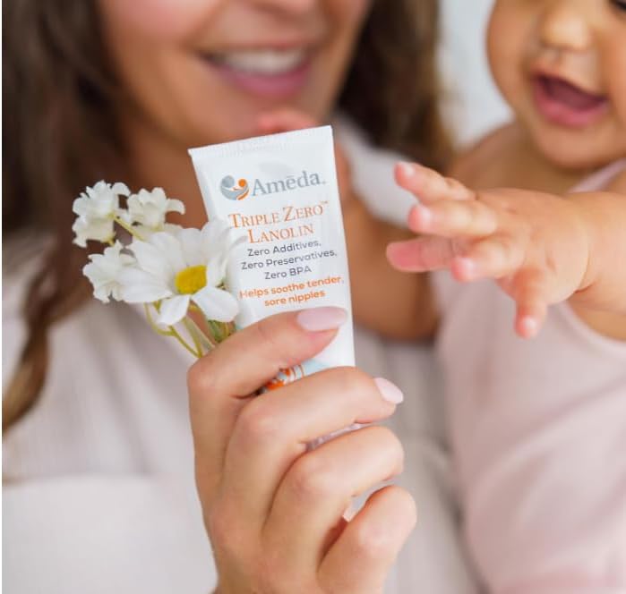 Ameda Triple Zero Lanolin Nipple Cream Moisturizing Body Cream For Sore Nipples From Breast Feeding (35 Gram) 100% Natural Lanolin