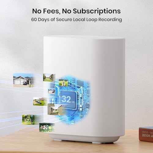 AOSU Security Cameras Outdoor Wireless 4 Cam-Kit No Subscription Solar-Powered Home Security Cameras System With 360° Pan & Tilt Auto Tracking 2K Color Night Vision Easy Setup 5G & 2.4G WiFi