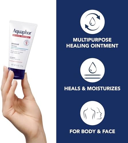 Aquaphor Healing Ointment Multipurpose Ointment For Dry Cracked Skin Chafing Cuticle Care Fragrance Free Non Greasy And Non Comedogenic Body Moisturizer Dermatological Skin Care 141g Tube