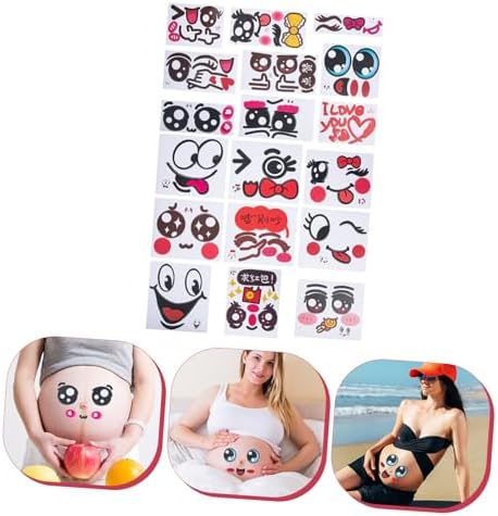 Artibetter 9 Sheets Facial Expression Stickers Pregnancy Belly Sticker Stickers