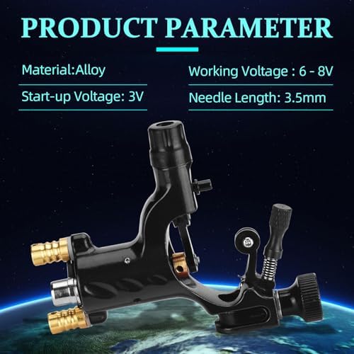 ATOMUS Rotary Tattoo Machine Gun Kit Professional Liner Shader Tattoo Motor Machine With Grip Tube Wrench Elastic Bandage Beginners Tattoo Kit Tattoo Supplies