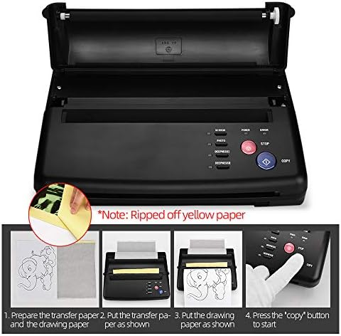 Atomus Tattoo Transfer Stencil Machine Thermal Copier Printer With 1 Pc Transfer Paper