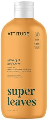 ATTITUDE Body Wash Made in Canada EWG Verified Shower Gel Dermatologically Tested Plant and Mineral-Based Vegan Personal Care Products Orange Blossom & Eucalyptus Scent 473 mL