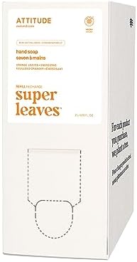 ATTITUDE Hand Soap Made in Canada EWG Verified Plant and Mineral-Based Ingredients Vegan Beauty and Personal Care Products Bulk Refill Orange Leaves 2 Liters