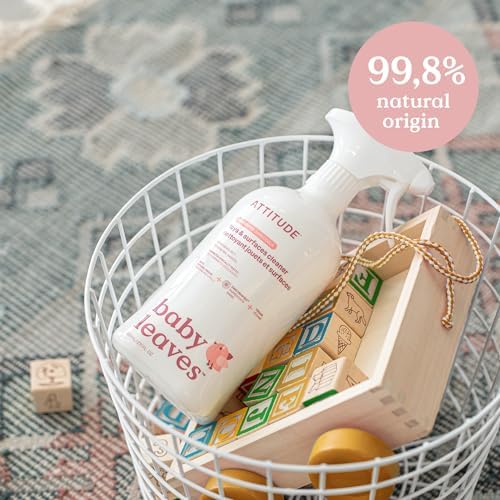 ATTITUDE Toy And Surface Cleaner Made In Canada EWG Verified Multi-Surface Products Vegan Naturally Derived Multipurpose Cleaning Spray Unscented 800 ML