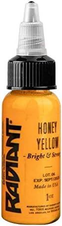 Authentic Radiant Colors Tattoo Ink Easy Dispersion and Made in The USA (1 OZ Honey Yellow)