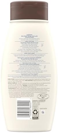 Aveeno Skin Relief Body Wash With A Gentle Coconut Scent & Soothing Triple Oat Formula Cleanser For Sensitive Skin Leaves Itchy Dry Skin Soothed & Feeling Moisturized Sulfate-Free 532 ML