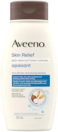 Aveeno Skin Relief Body Wash with a Gentle Coconut Scent & Soothing Triple Oat Formula Cleanser for Sensitive Skin Leaves Itchy Dry Skin Soothed & Feeling Moisturized Sulfate-Free 532 mL