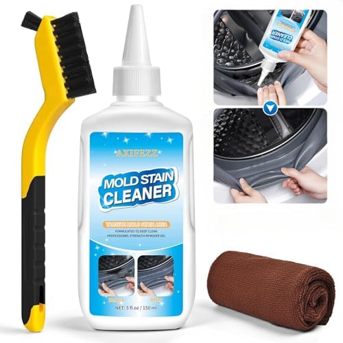 AXIFEZZ Mould Remover Gel Household Washing Machine Cleaner Grout Cleaner Gel with Brush and Cloth for Kitchen & Bathroom Cleaning Household Shower Sinks Tiles Grout and Refrigerator Strips