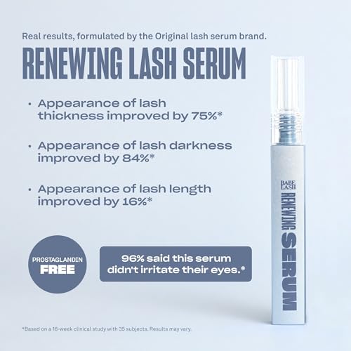 BABE ORIGINAL Renewing Lash Serum – Peptide-Infused Eyelash Serum For Fuller Longer-Looking Natural Lashes Lash Enhancing Treatment With Nourishing Botanicals Vegan & Cruelty-Free Gentle Formula 6mL