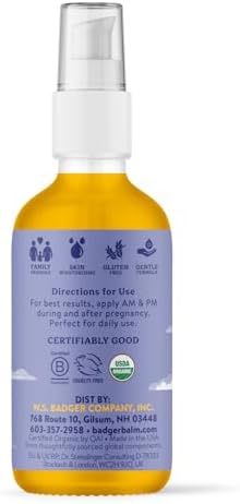 Badger Organic Pregnant Belly Oil - Jojoba & Coconut - 4 Oz