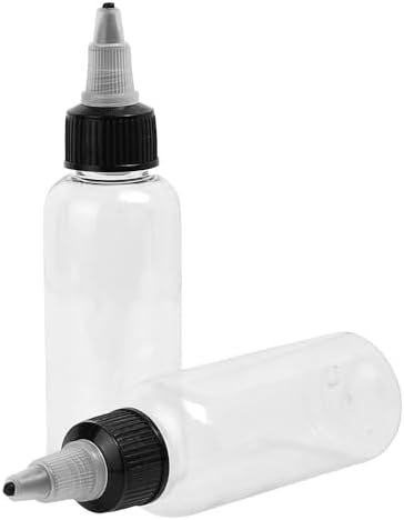BAMTTOO 60ml Empty Tattoo Ink Bottles 10pcs 2oz Tattoo Twist Cap Plastic Clear Transparent Tattoo Pigment Container Bottle Tattoo Supplies (10pcs 60ml)