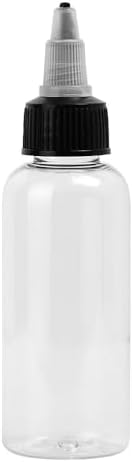 BAMTTOO 60ml Empty Tattoo Ink Bottles 10pcs 2oz Tattoo Twist Cap Plastic Clear Transparent Tattoo Pigment Container Bottle Tattoo Supplies (10pcs 60ml)
