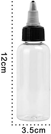 BAMTTOO 60ml Empty Tattoo Ink Bottles 10pcs 2oz Tattoo Twist Cap Plastic Clear Transparent Tattoo Pigment Container Bottle Tattoo Supplies (10pcs 60ml)