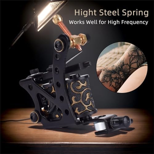 BAMTTOO Tattoo Coil Machine 8 Wraps Tattoo Gun Coil Liner Shader Iron Frame Coils Machines For Tattoo Beginners Starters