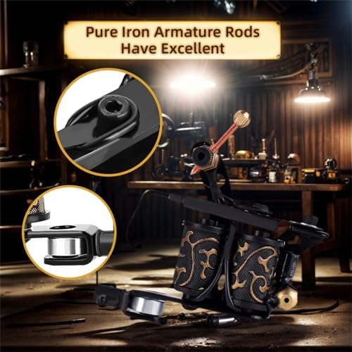 BAMTTOO Tattoo Coil Machine 8 Wraps Tattoo Gun Coil Liner Shader Iron Frame Coils Machines For Tattoo Beginners Starters