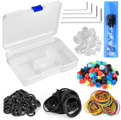 BAMTTOO Tattoo Rubber Bands Tattoo Rubber Grommets Set Needle Tip Cleaning Brush Tattoo Wrenches Tattoo Ink Cups Tattoo Coil Machine Parts Supplies with Storage Box