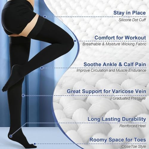 Beister 20-30 MmHg Compression Stockings Closed Toe Support Varicose Veins Hose