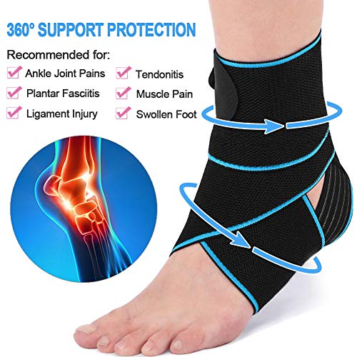 Beister Adjustable Compression Ankle Brace Elastic Foot Support Wrap Sprains Foot Brace For Sports Protect Arthritis Plantar Fasciitis Achilles Tendonitis