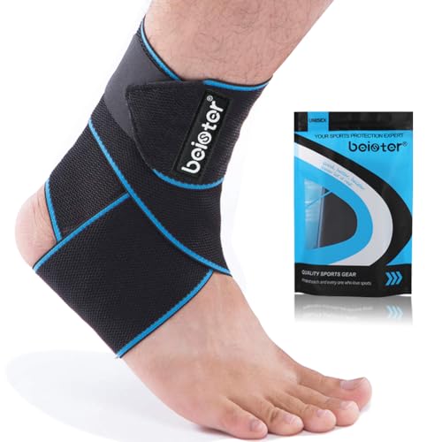 Beister Adjustable Compression Ankle Brace Elastic Foot Support Wrap Sprains Foot Brace for Sports Protect Arthritis Plantar Fasciitis Achilles Tendonitis