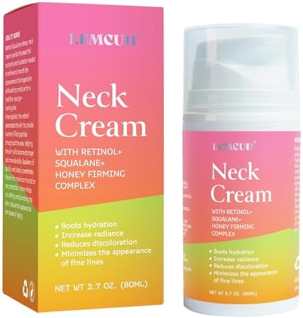 Bestkiss Neck Cream for Tightening and Firming: Anti Aging Anti Wrinkles Reduces Neck Lines Fine Lines - Retinol Niacinamide Squalane Hyaluronic Acid Ceramides Cruelty Free Paraben Free 80g