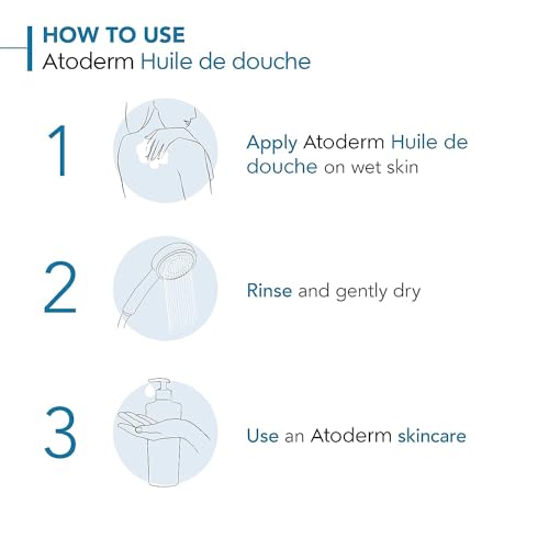 Bioderma Atoderm Shower-Oil Cleansing-Oil For Face & Body Nourishing Cleansing Oil For Dry To Atopic Sensitive Skin For Softer & Smooth Skin For Your Whole Family