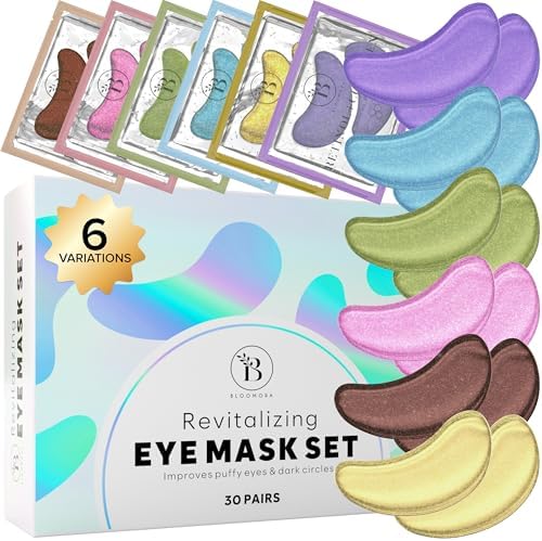 BLOOMORA Variety Under Eye Patches (30 Pairs) - Dark Circles & Puffy Eyes Treatment - Eye Care Mask for Refreshment - 6 Varieties