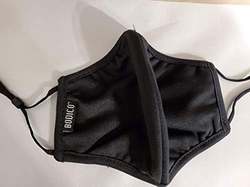 Bodico Cotton/polyester Washable Resusable Face Mask For Adults With Adjustable Ear Loops Black 1 Count
