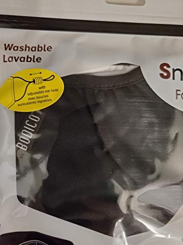 Bodico Cotton/polyester Washable Resusable Face Mask For Adults With Adjustable Ear Loops Black 1 Count