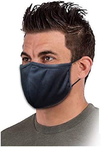 Bodico Cotton/polyester Washable Resusable Face Mask for Adults with Adjustable Ear Loops Black 1 count