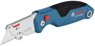 BOSCH H11-11100-1 Folding Utility Knife Compact Portable and Durable with Integrated Blade Storage Thumb Rest and 3 Included Blades