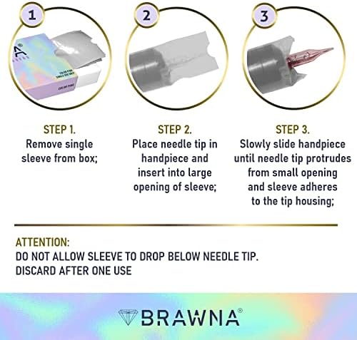 BRAWNA 220 Pcs PMU & Tattoo Pen Type Machine Covers - Wireless PMU Machine Sleeve - PMU Supplies - Pink